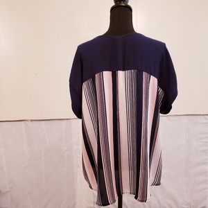 Absolute Angel Tops - Navy blue and white striped top. Plus size Absolute Angel Tops - Navy blue and white striped top. Plus size